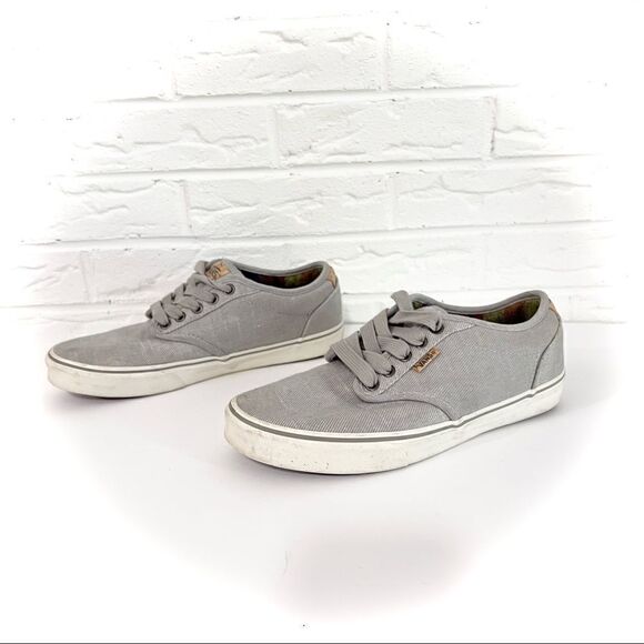 🚨4/$25 VANS Gray Lace Up Sneaker with Cork Detail Size 8.5 - Picture 2 of 6